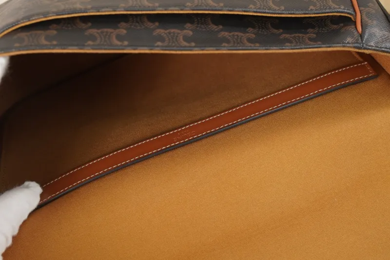 CELINE folco Crossbody Bag Brown Monogrampvc · 29 × 9 × 24 cm — detail view 14 of 18