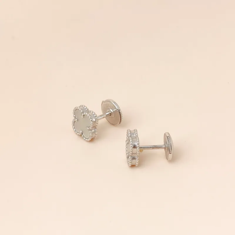 Van Cleef & Arpels Earrings Alhambra Alhambra Collection Earrings Pearl · White Mother-of-Pearl 18KW hite Gold Sweet Mini 0.95*0.95 — cover view 3 of 6