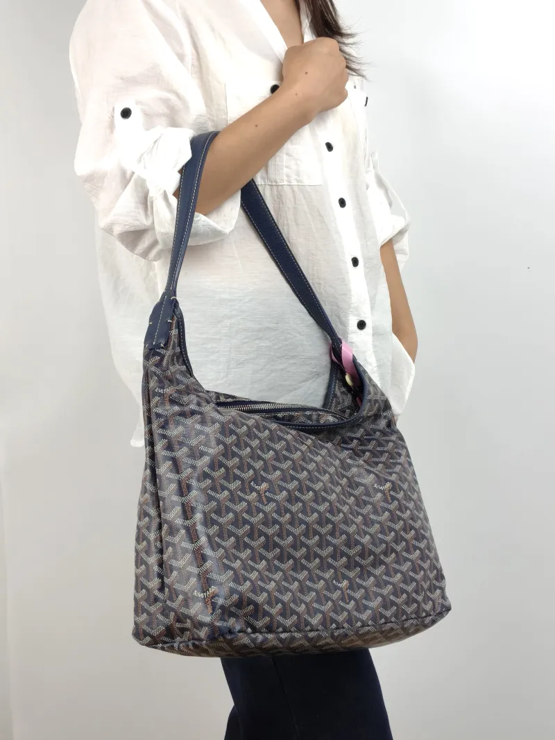 GOYARD Shoulder Bag Boheme Hobo​ Blue PVC Small 43 × 14 × 27 cm — on-model view 2 of 2