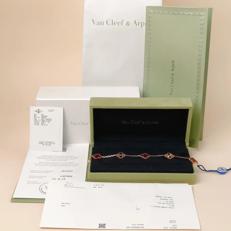 Van Cleef & Arpels Bracelet Alhambra Alhambra Collection Five-Motif Bracelet 18KR ose Gold Vintage Small 19cm — cover view 2 of 13
