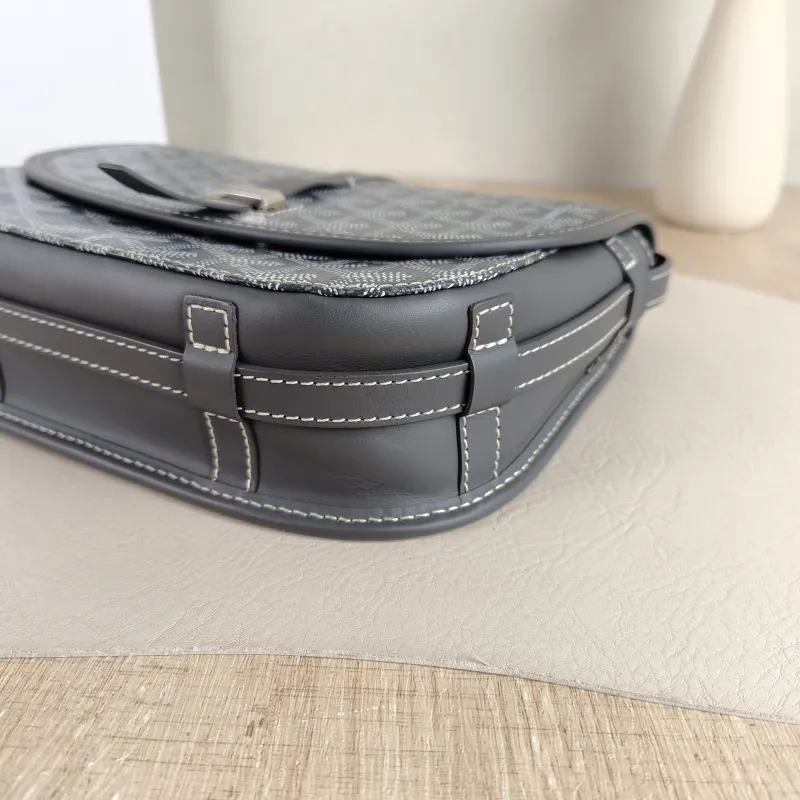 GOYARD Crossbody Bag BELVEDERE Messenger Bag Grey PVC Small 22 × 7 × 16 cm — detail view 9 of 12