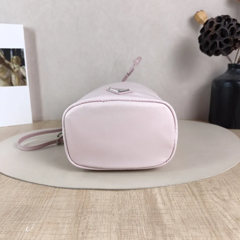 PRADA Shoulder Bag Bucket Bag Pink Nylon One Size 16 × 10 × 22 cm — cover view 5 of 6