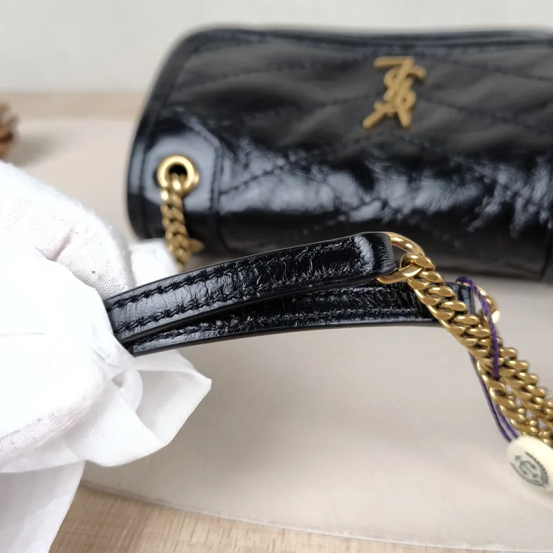 SAINT LAURENT Crossbody Bag Niki Black Waxed Leather Calfskin Mini 18 × 5 × 12.5 cm — detail view 3 of 12