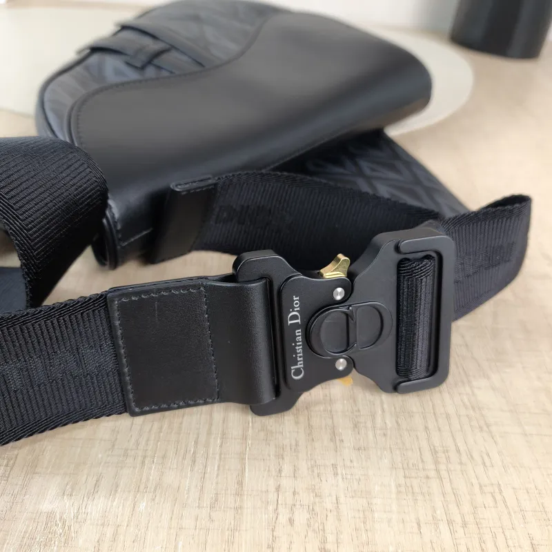 DIOR Crossbody Bag saddle Black PVC · Calfskin One Size 26 × 4.5 × 19 cm — detail view 11 of 11