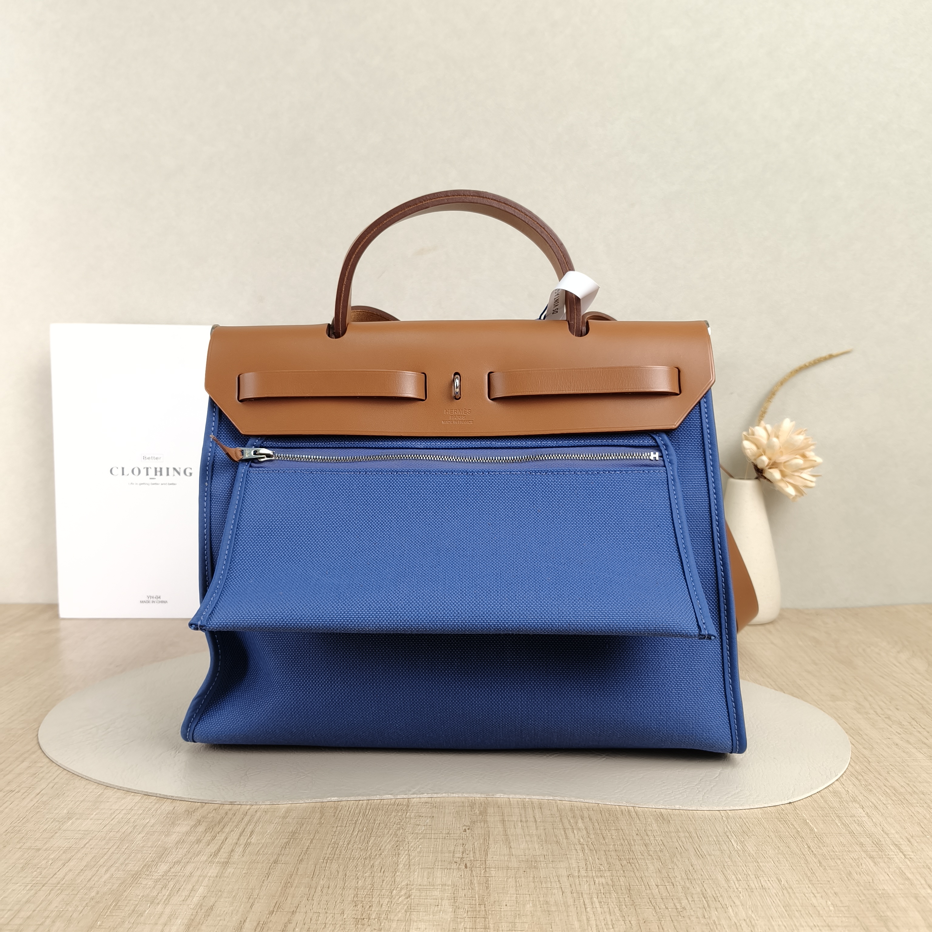 Hermès Crossbody Bag Herbag 31Blue Canvas, Medium30.5 × 11 × 25.5 cm — cover view 5 of 5