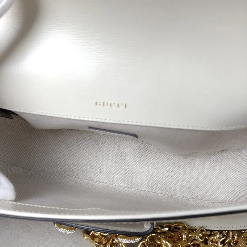 GUCCI Crossbody Bag Horsebit 1955 Horsebit Small White Calfskin Small 24 × 5.5 × 13 cm — detail view 9 of 13