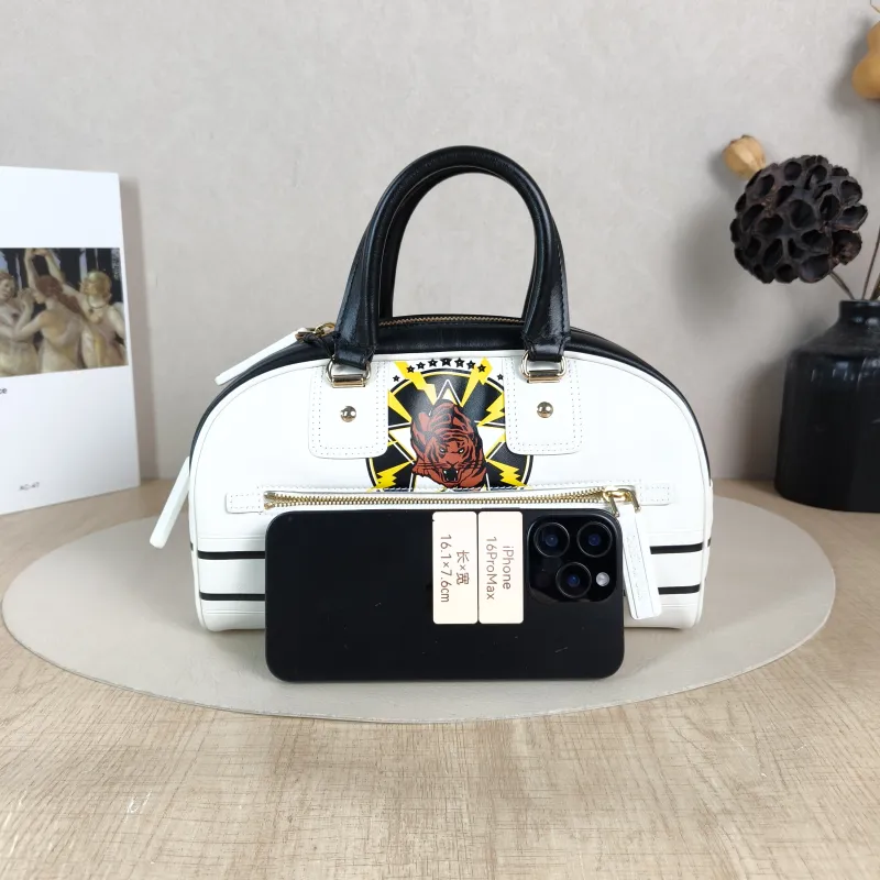DIOR Top Handle Bag Vibe Bowling White Calfskin 25 × 11 × 15 cm — cover view 4 of 5