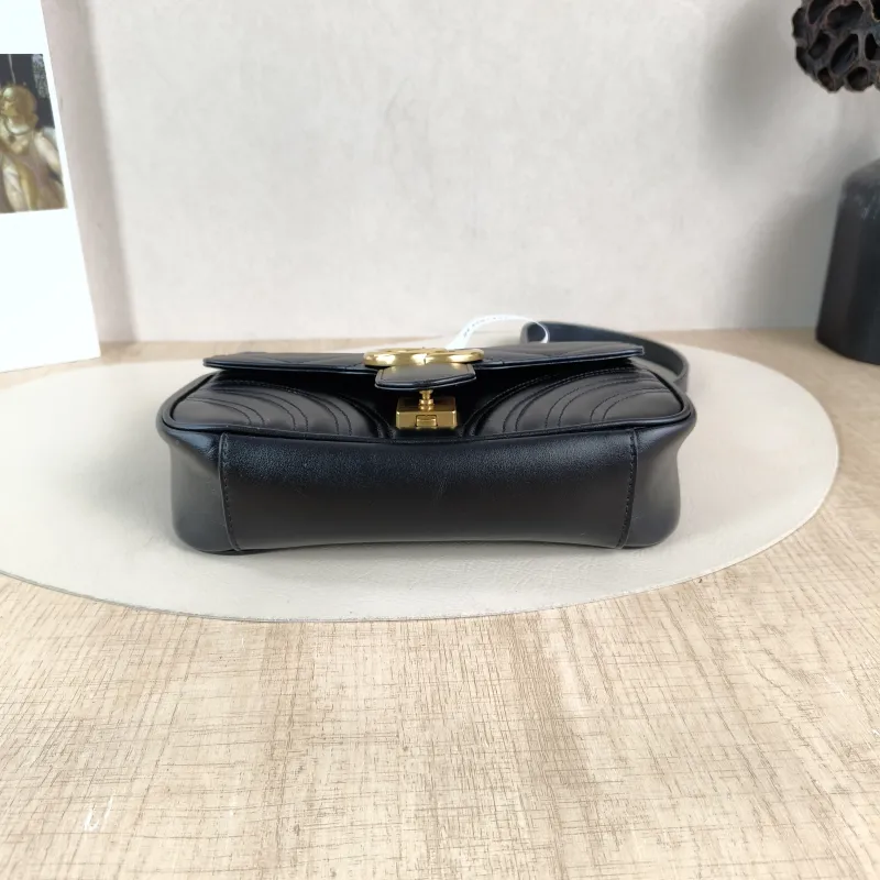 GUCCI Crossbody Bag GG Marmont Small Marmont 22 Black CC alfskin Small 22 × 6 × 13 cm — cover view 4 of 5