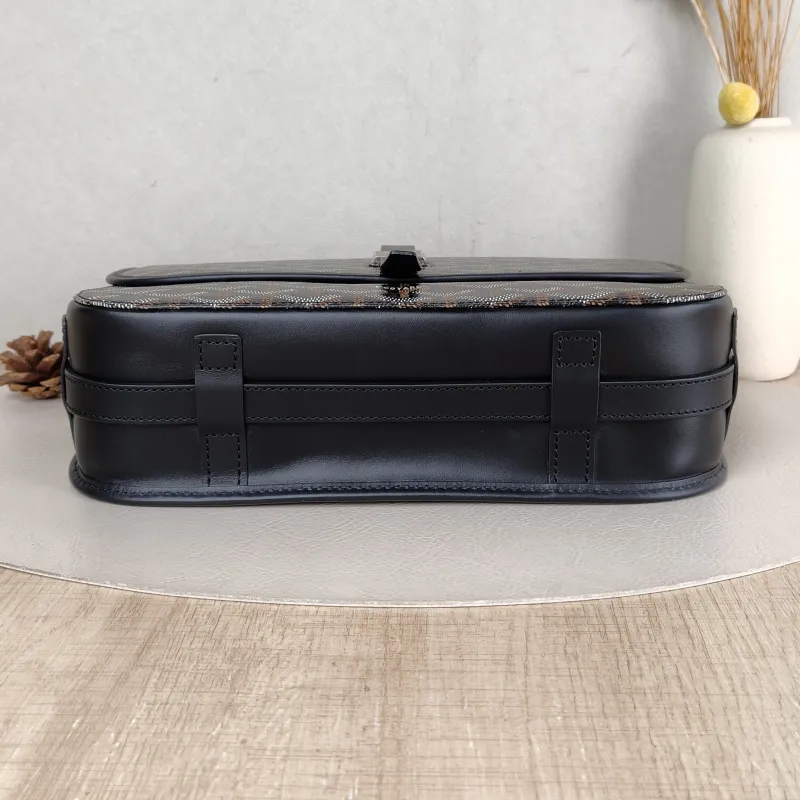 GOYARD Crossbody Bag BELVEDERE Messenger Bag Black Monogram PVC Medium 29 × 9 × 23 cm — cover view 5 of 5