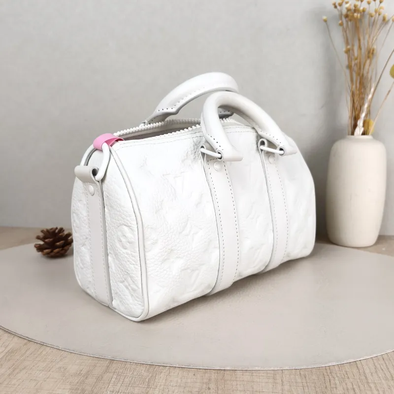 Louis Vuitton Crossbody Bag Keepall 25 White Calfskin Medium 25 × 11 × 15 cm — cover view 2 of 5