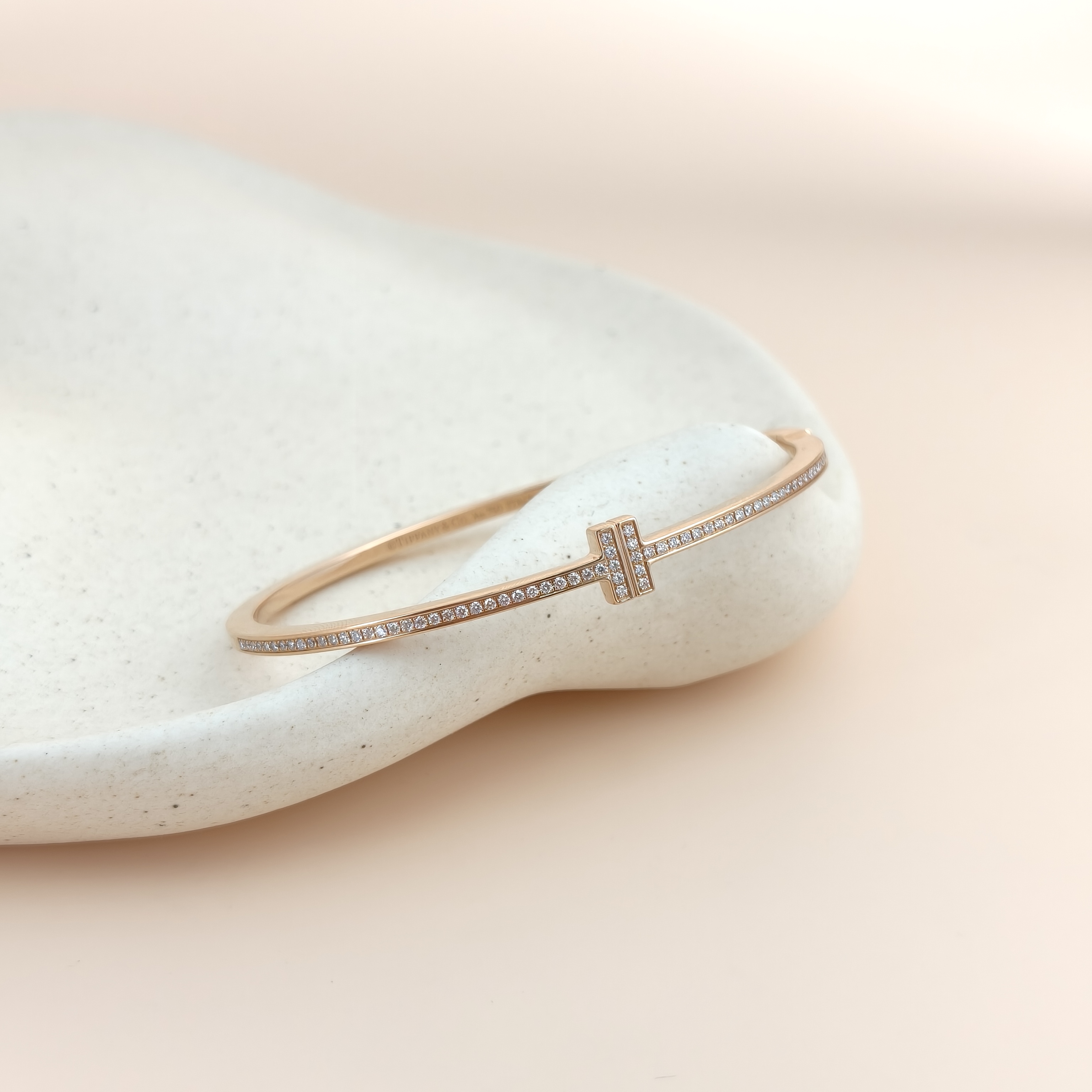 Tiffany&Co. Bangle T Collection Bangle Rose Gold Diamond18KR ose Gold One Size16.5cm — cover view 2 of 8