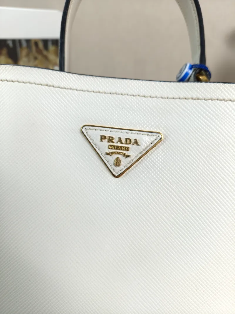 PRADA Shoulder Bag Panier White Calfskin Medium22.5 × 13 × 21.5 cm — detail view 5 of 12