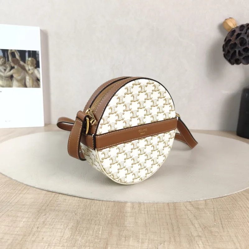 CELINE Crossbody Bag Triomphe White PVC Mini 13.5 × 4 × 13.5 cm — cover view 2 of 5