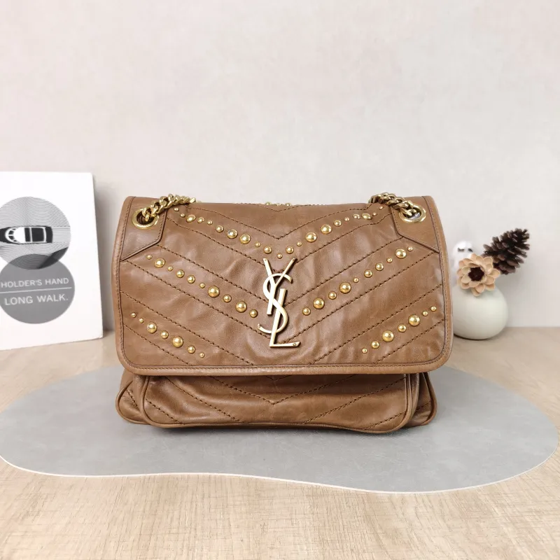 SAINT LAURENT Crossbody Bag Niki Caramel Medium 28 × 8.5 × 20 cm
