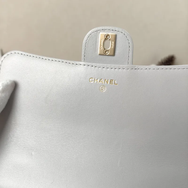 Chanel Backpack Backpack Grey Lambskin One Size 18.2 × 5 × 14 cm — detail view 9 of 11