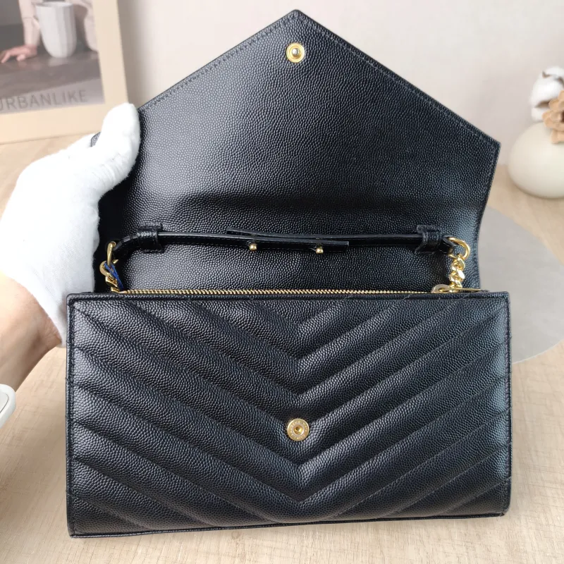 SAINT LAURENT Crossbody Bag CASSANDRE ENVELOPE Black Calfskin One Size 22.5 × 4 × 14 cm — detail view 11 of 13
