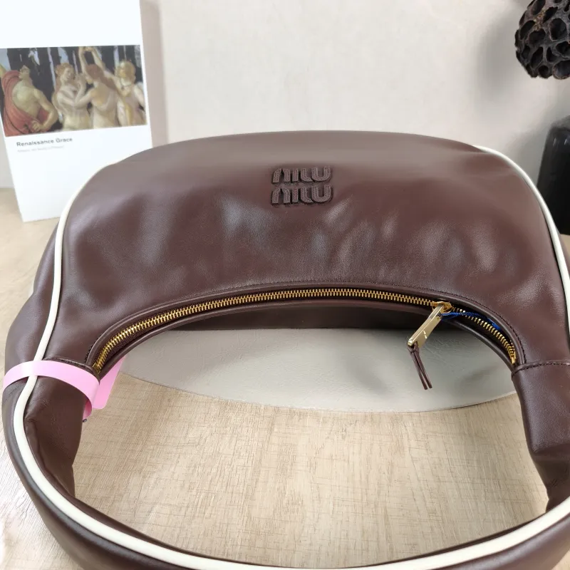 Miumiu Shoulder Bag Wander Collectionhobo Shoulder Bag Calfskin One Size 35 × 10 × 20 cm — detail view 8 of 10