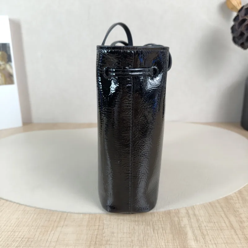 Miumiu Crossbody Bag logo Black Waxed Leather One Size 14 × 6 × 17.5 cm — detail view 10 of 12