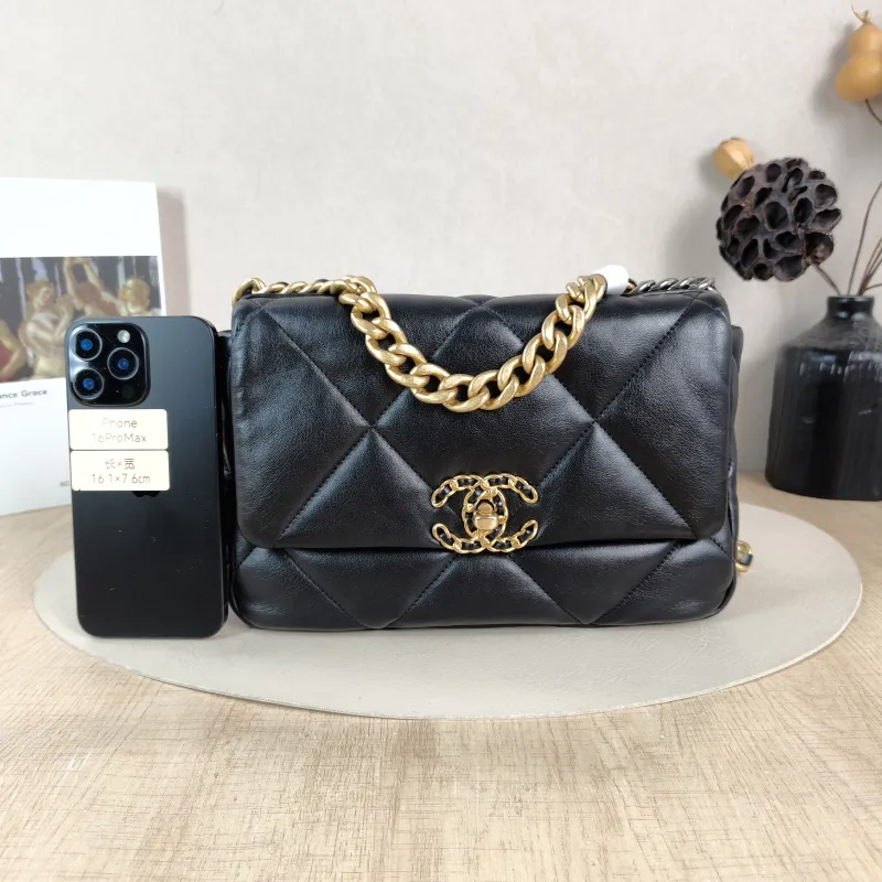 Chanel Crossbody Bag 19Bag Black SL ambskin Small 26 × 9 × 16 cm — cover view 6 of 6