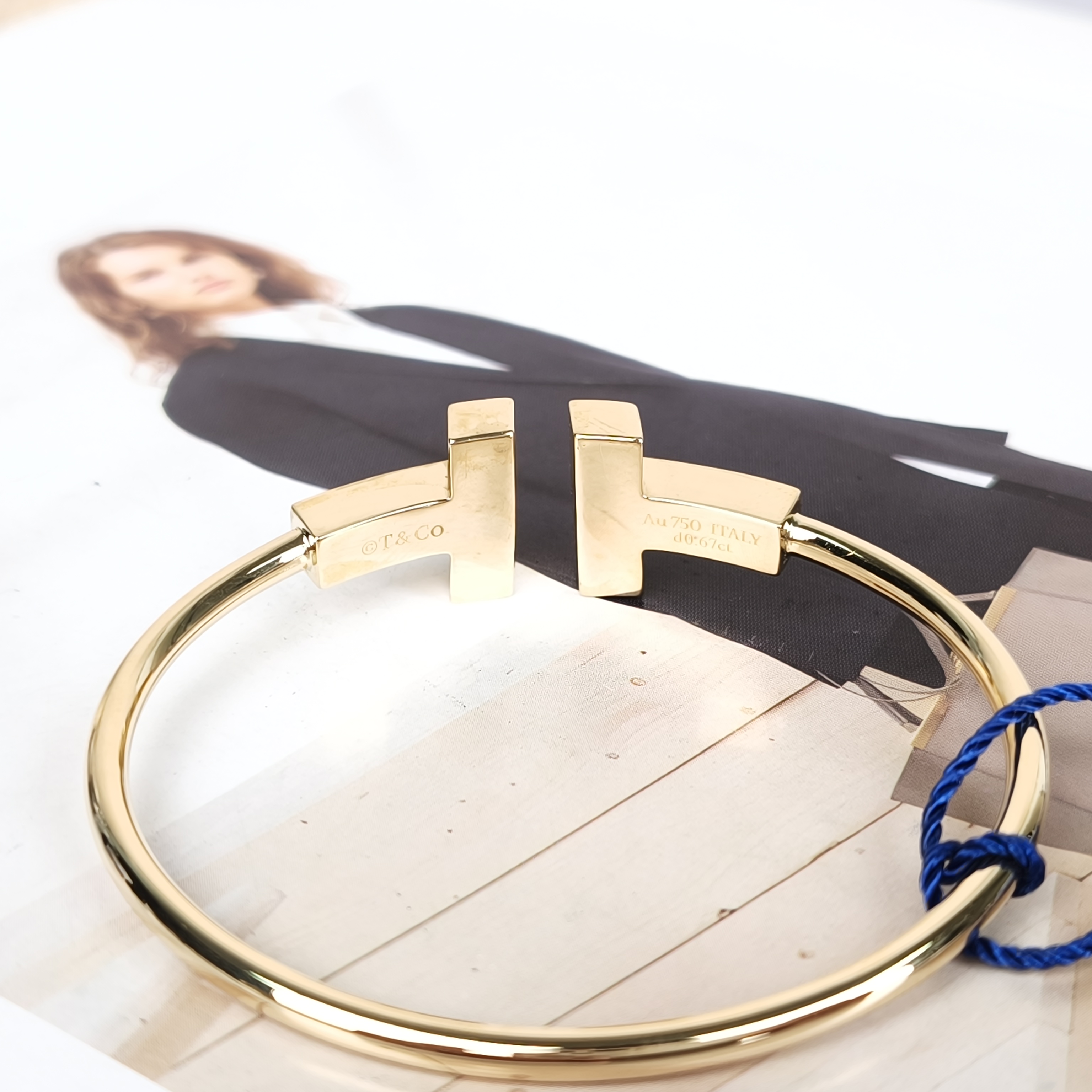 Tiffany&Co. Bangle TC ollection T Bangle Yellow Gold 18KY ellow Gold Diamond16cm — cover view 8 of 9