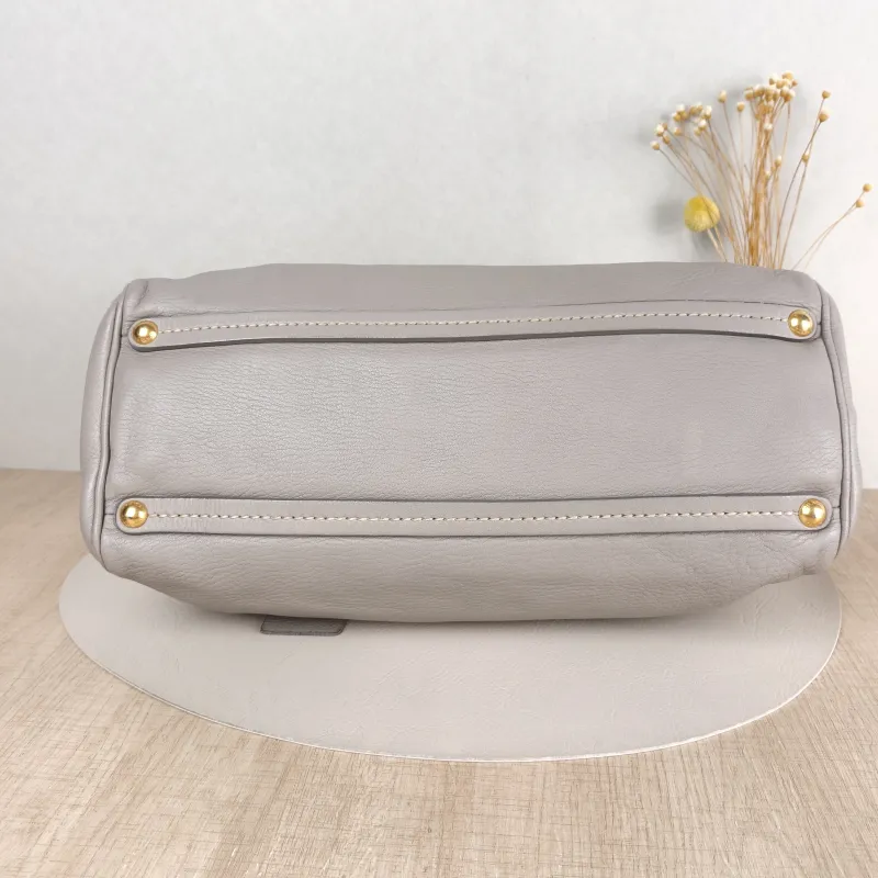 PRADA Top Handle Bag Tote Bag Grey Calfskin 27.5 × 13 × 21 cm — cover view 4 of 5