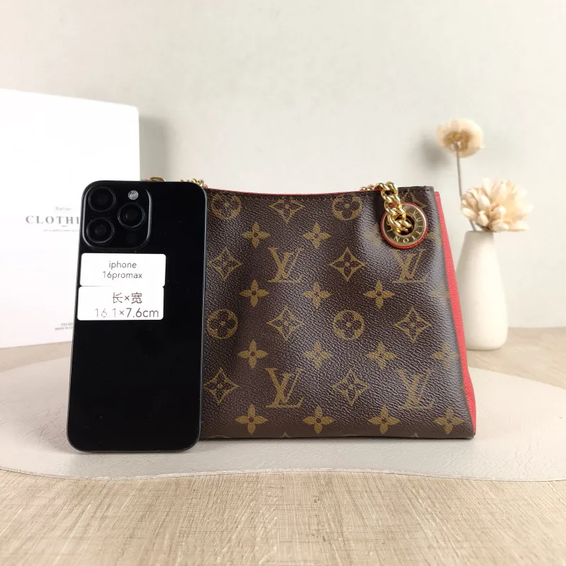 Louis Vuitton Crossbody Bag Surène BB Chain Bag Red Monogram PVC · Calfskin BB 24 × 11 × 17 cm — cover view 4 of 5