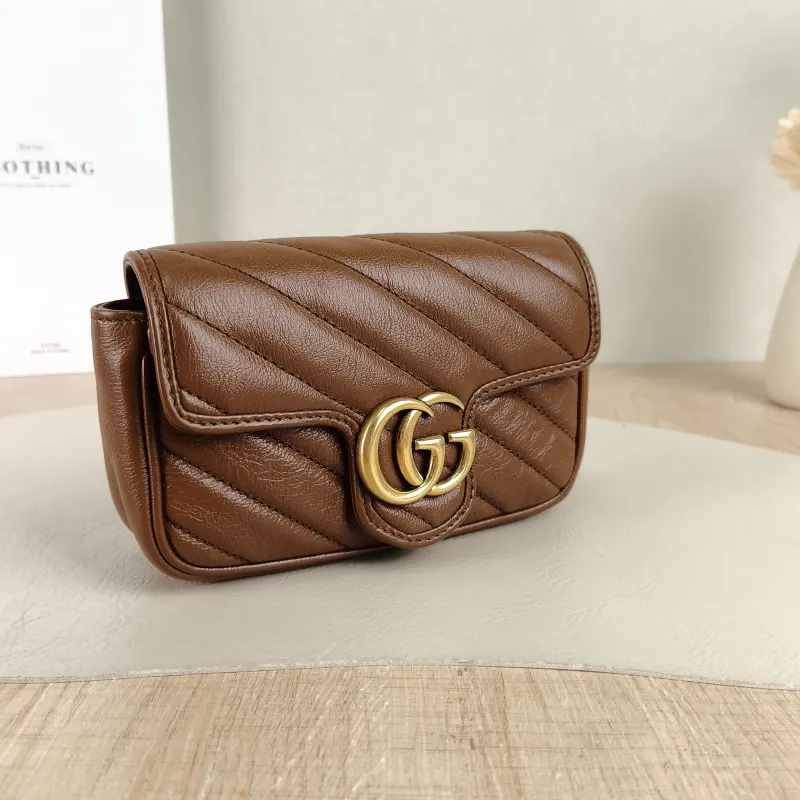 GUCCI Crossbody Bag GG Marmont Mini Marmont Mini Caramel Calfskin Mini 16.5 × 4.5 × 9.5 cm — cover view 5 of 5