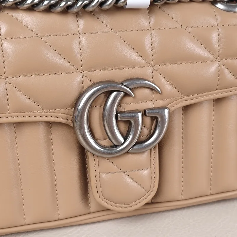 GUCCI Crossbody Bag GG Marmont Small Marmont 22 Taupe Calfskin Small 22 × 6 × 13 cm — detail view 6 of 12