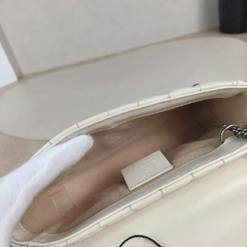 GUCCI Crossbody Bag GG Marmont Mini Marmont Mini White Calfskin Mini 16.5 × 4.5 × 9.5 cm — detail view 13 of 13
