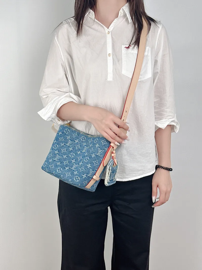 Louis Vuitton Top Handle Bag ALL IN BB Blue BB16 × 12 × 18 cm — on-model view 2 of 2
