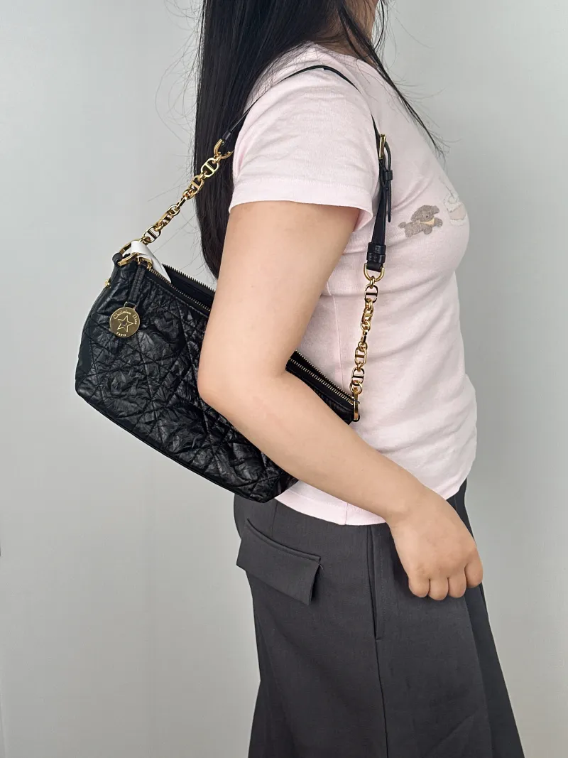 DIOR Shoulder Bag star Hobo Vanity Case Bag Black Calfskin One Size22 × 10 × 14.5 cm — on-model view 2 of 2