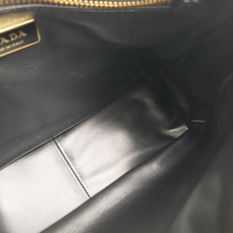 PRADA Shoulder Bag Aimée Black Calfskin 30 × 10 × 22 cm — detail view 5 of 11