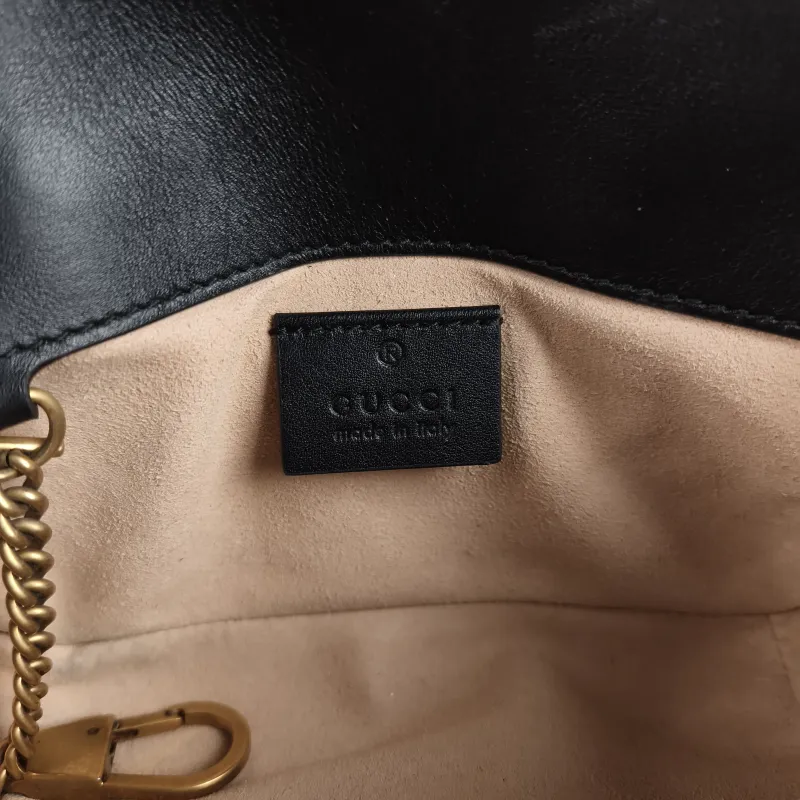 GUCCI Crossbody Bag GG Marmont Mini Marmont Mini Black Calfskin Mini 16.5 × 4.5 × 9.5 cm — detail view 5 of 11