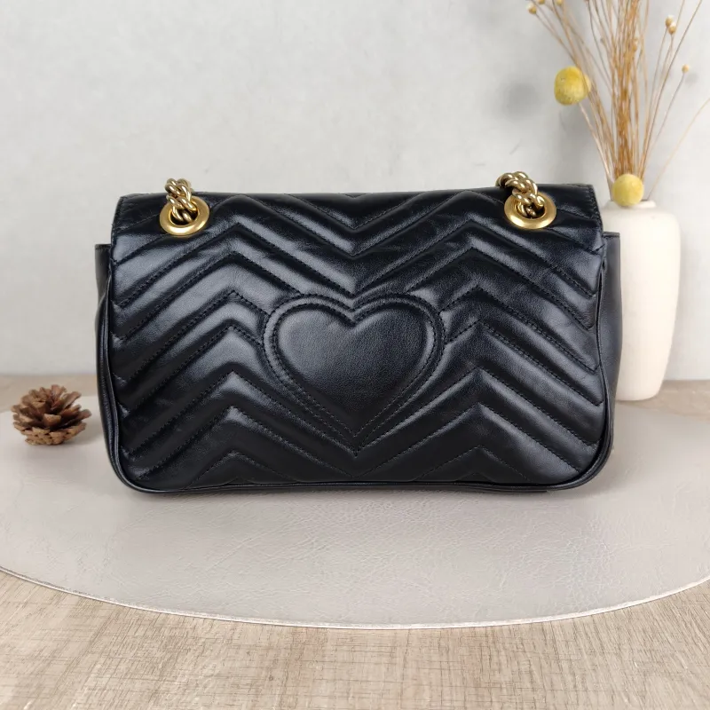 GUCCI Crossbody Bag GG Marmont Medium Marmont 26 Black CC alfskin Medium 26 × 7 × 15 cm — cover view 5 of 5