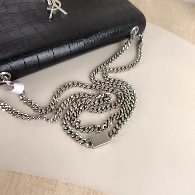 SAINT LAURENT Crossbody Bag KATE Edition Black Calfskin Medium 24 × 5.5 × 14.5 cm — detail view 7 of 10