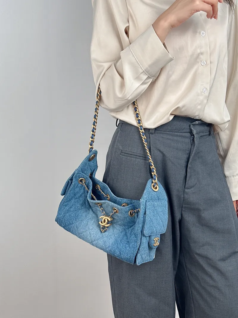 Chanel Crossbody Bag 25Bag Blue Mini 22 × 12.5 × 20 cm — on-model view 1 of 2