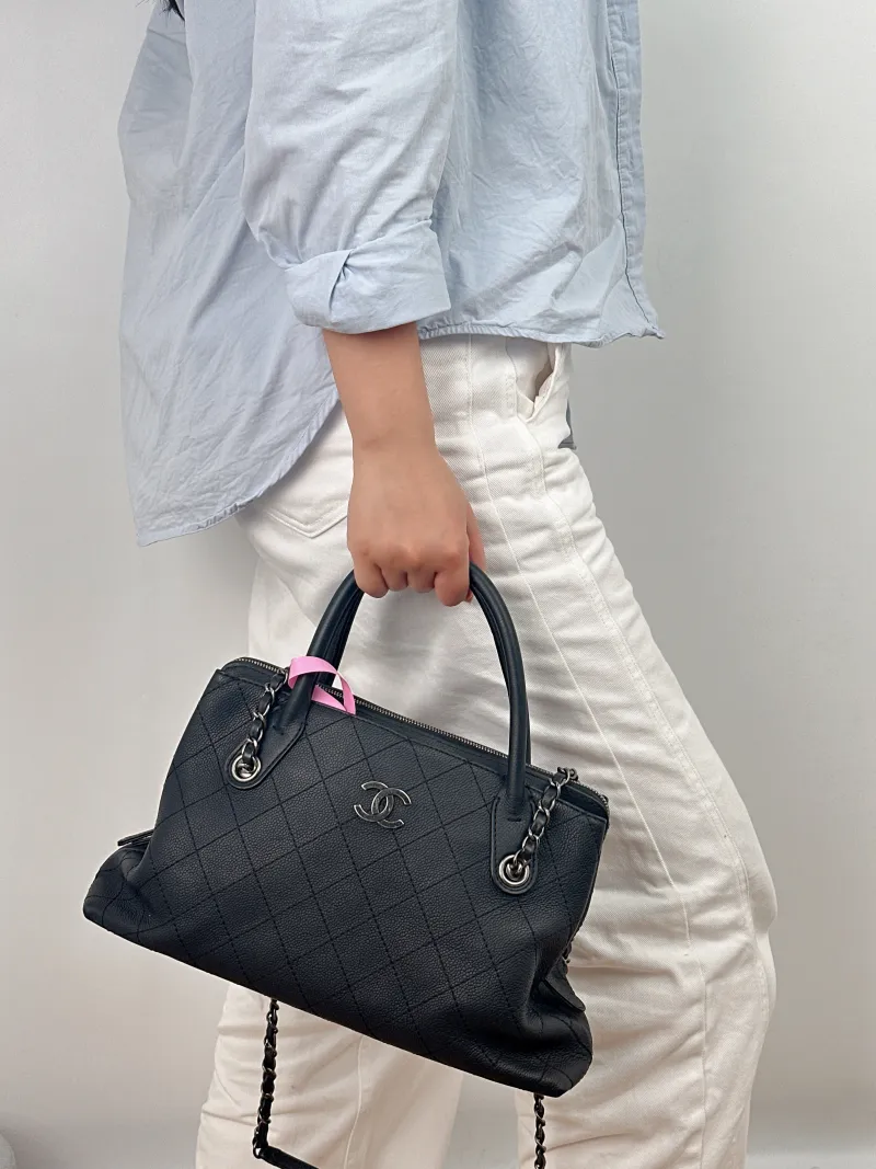 Chanel Shoulder Bag Tote Bag Grained Calfskin One Size 34 × 9 × 21 cm 22 — on-model view 2 of 2