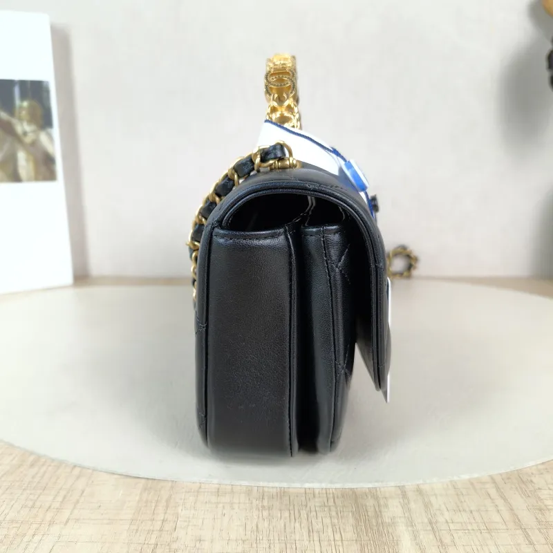 Chanel Crossbody Bag 24s Black Lambskin One Size 18 × 6 × 13 cm — detail view 6 of 13