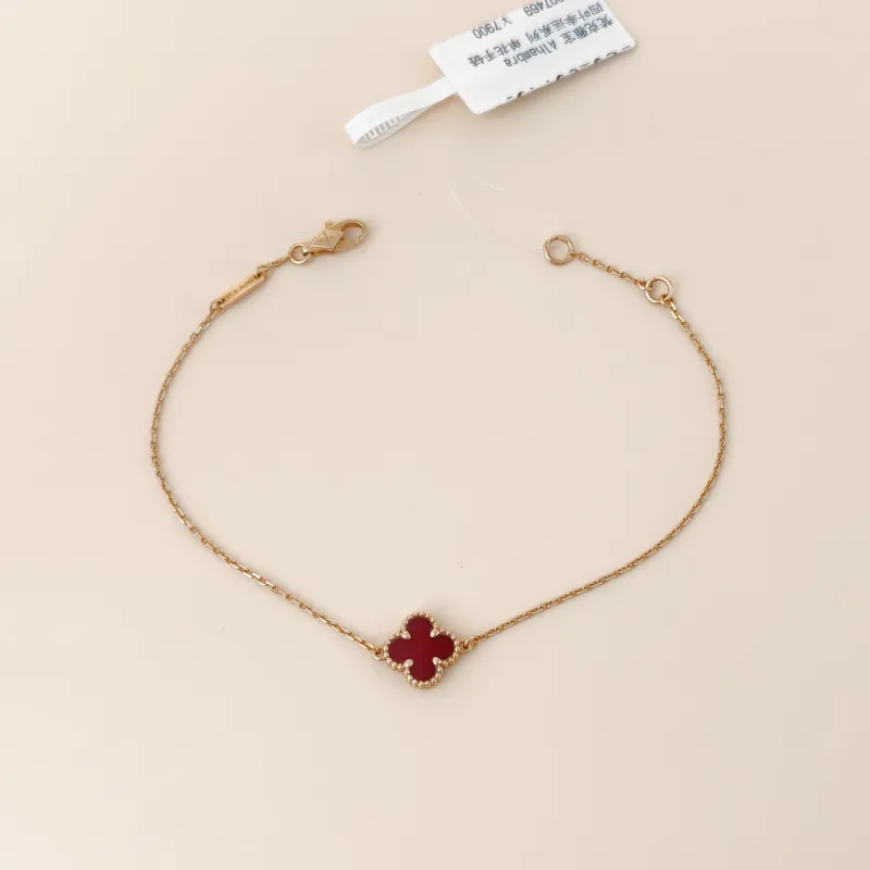 Van Cleef & Arpels Bracelet Alhambra Alhambra Collection Single-Motif Bracelet 18KR ose Gold Sweet Mini 17.5cm