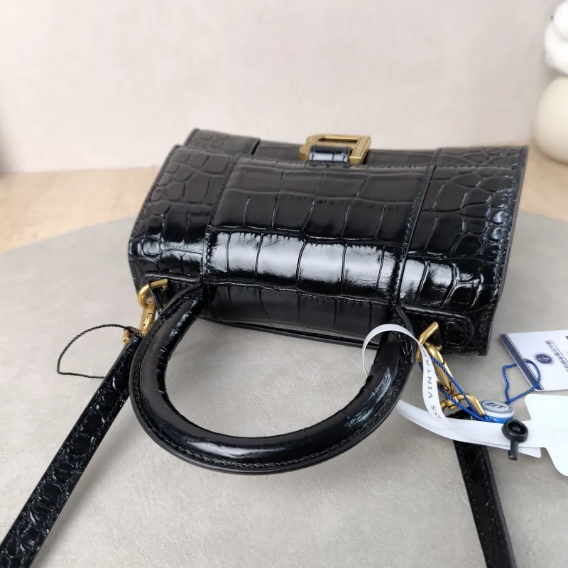 BALENCIAGA Crossbody Bag Hourglass Hourglass Bag Black Calfskin XS 19 × 8 × 13 cm — detail view 2 of 13