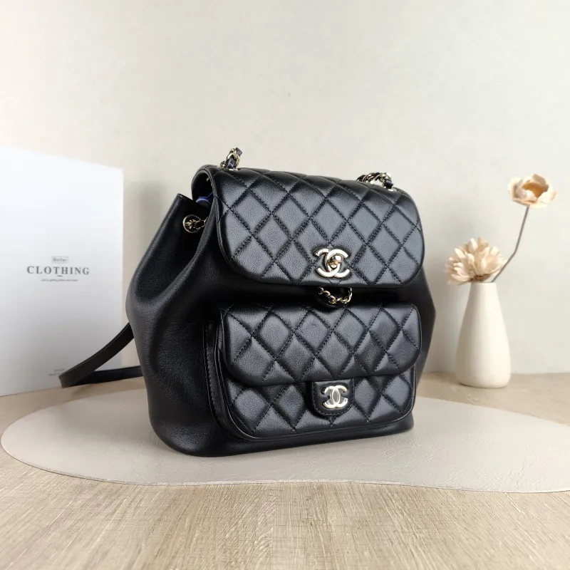 Chanel Backpack Duma Black Calfskin Large 21 × 13 × 23 cm — cover view 5 of 5