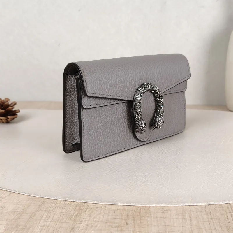 GUCCI Crossbody Bag Dionysus Grey Calfskin Mini 16.5 × 4.5 × 10 cm — cover view 5 of 5
