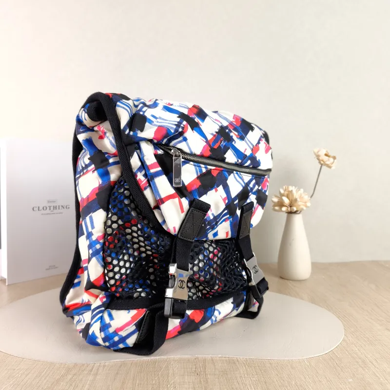 Chanel Backpack Backpack Colorblock Nylon One Size 30 × 15 × 35 cm 22 — cover view 4 of 5