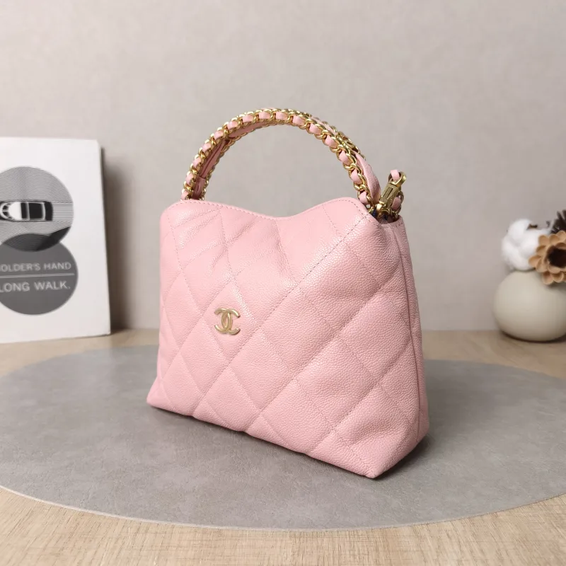 Chanel Crossbody Bag Woven Pink Grained Calfskin One Size18.5 × 7 × 14.5 cm — cover view 3 of 6
