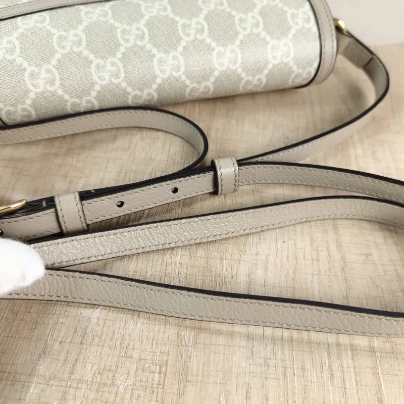 GUCCI Crossbody Bag Horsebit 1955Collection Mini Box Bag White Monogram PVC Mini 18 × 5 × 12 cm — detail view 3 of 11