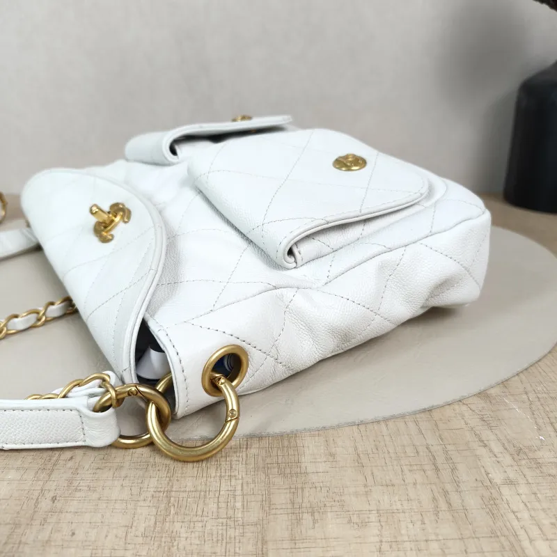 Chanel Shoulder Bag supple twins White Grained Calfskin Small24.5 × 5 × 19 cm — detail view 14 of 15