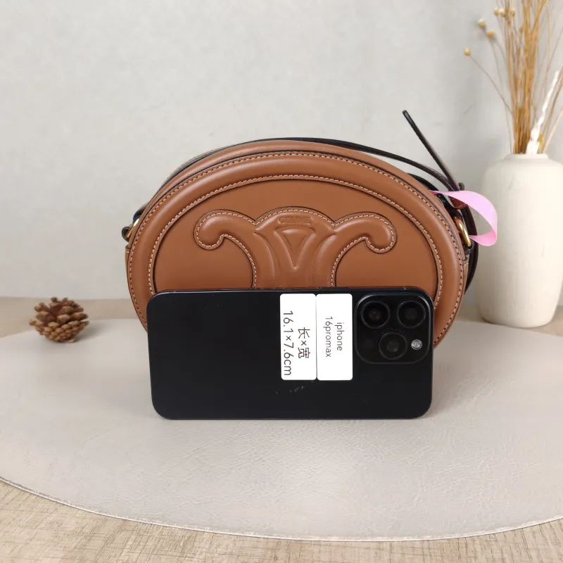 CELINE Crossbody Bag Cuir Triomphe Brown Calfskin Large 20 × 6 × 15 cm — cover view 2 of 6