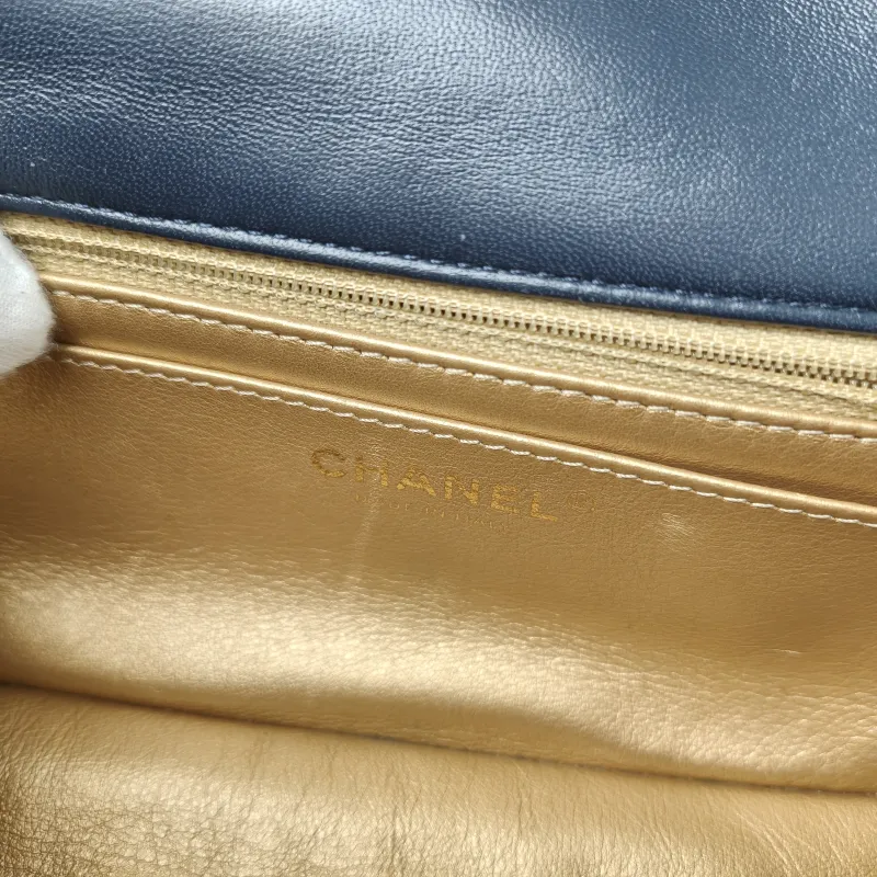 Chanel Crossbody Bag Classic Flap Large Mini CF Mini Blue Lambskin mini20 × 6 × 12 cm — detail view 8 of 15