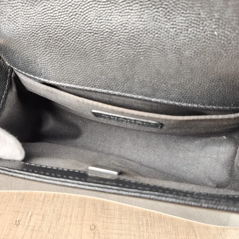 Chanel Crossbody Bag Le Boy​ Black Grained Calfskin Small 20.5 × 8.5 × 12 cm — detail view 3 of 13