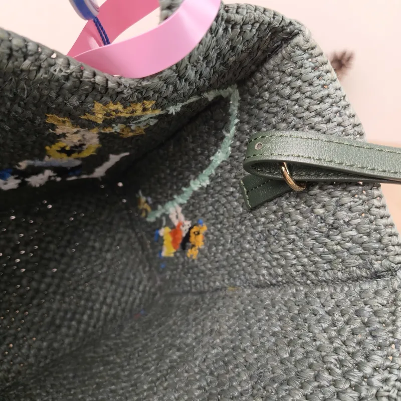LOEWE Shoulder Bag Tote Bag Green Woven One Size 23 × 10 × 19 cm — detail view 4 of 12